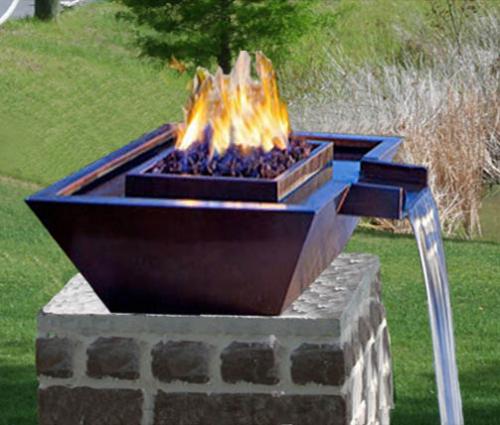 Square Fire and Water copper Bowls
